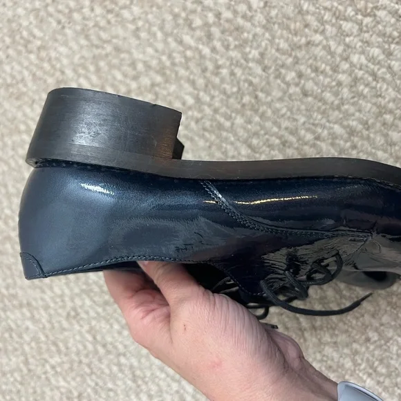 l’intervalle oxfords lace up blue black silver studded size 40 pointed toe - Picture 5 of 13
